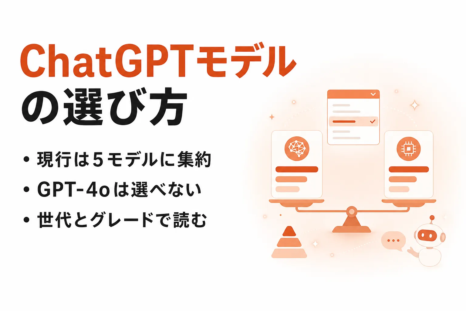 ChatGPTのモデルの選び方｜現行5モデルの違いとプラン別の使い分け