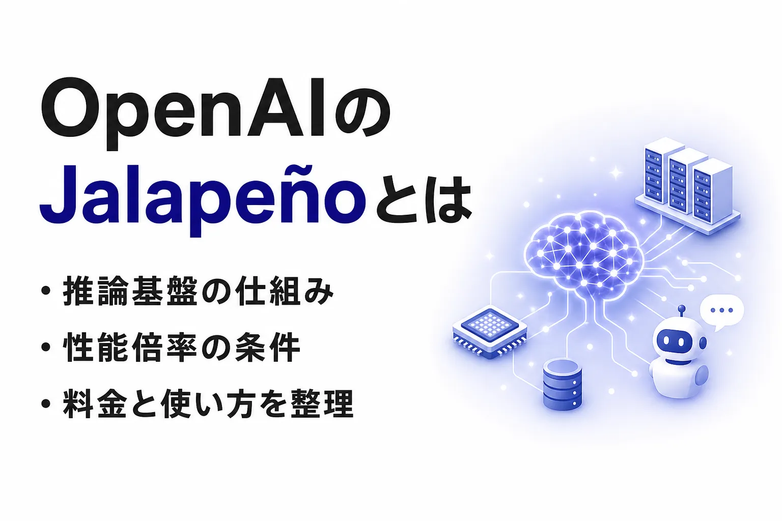 OpenAIのJalapeñoとは？性能・使い方・料金・NVIDIAとの違い
