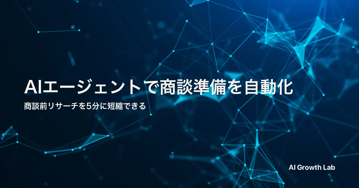 商談準備をAIエージェントで自動化する4工程と稟議・ROI 試算の進め方