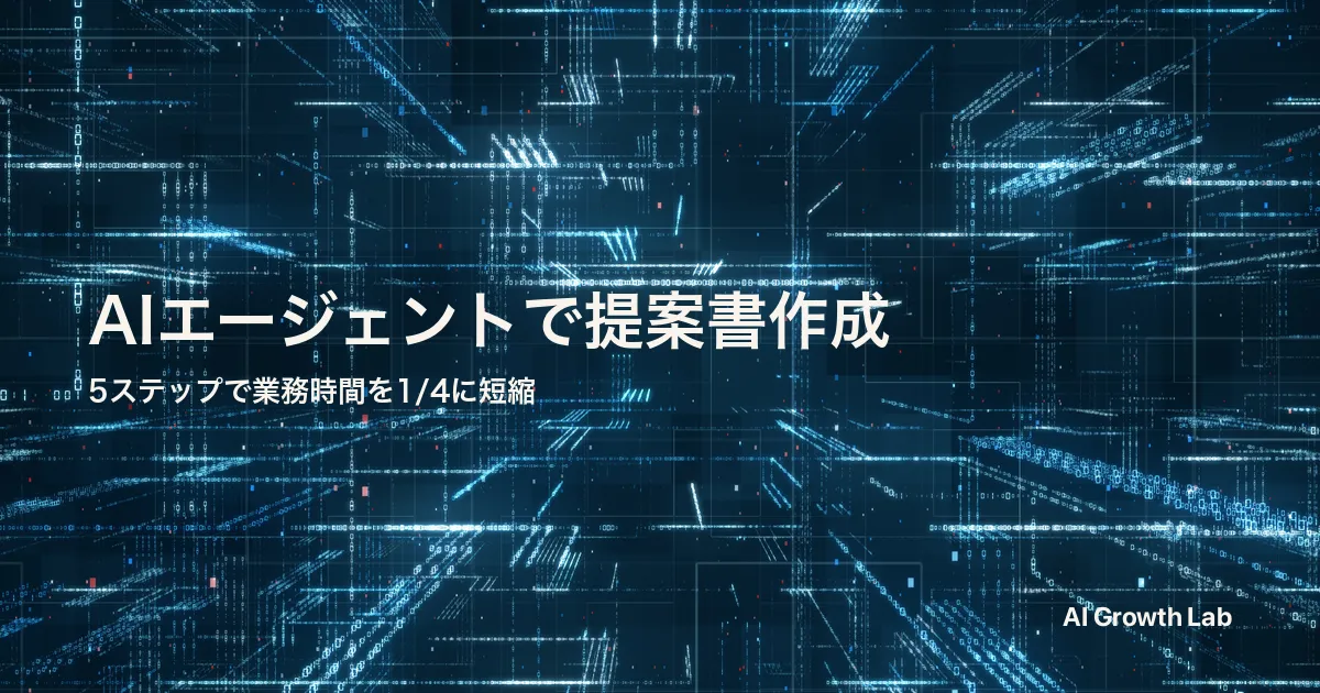 AIエージェントで提案書作成を効率化する方法｜5ステップとおすすめツール4選