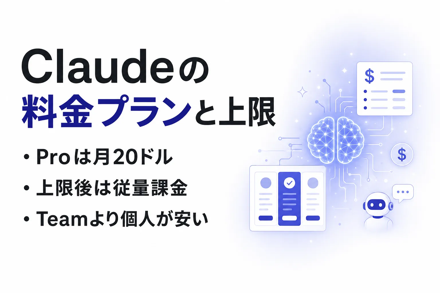 Claudeの料金プランはいくら？月額と、上限に達したあとの課金を整理