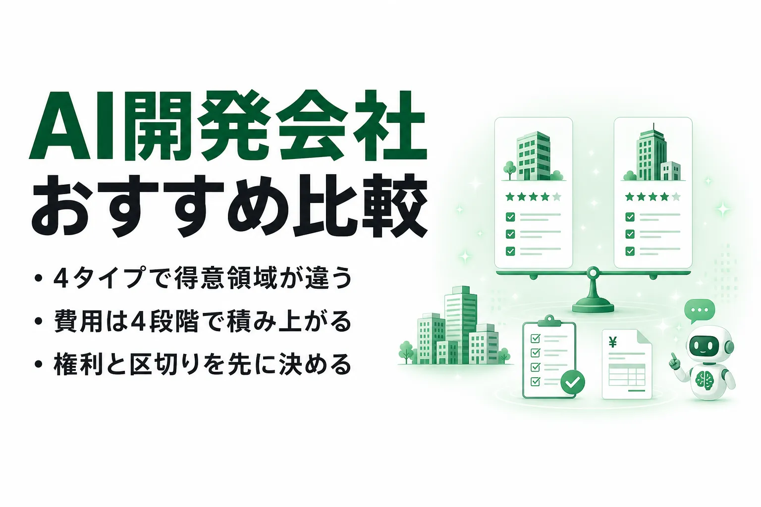 AI開発会社おすすめ比較｜4タイプの違いと費用相場・発注前の確認点