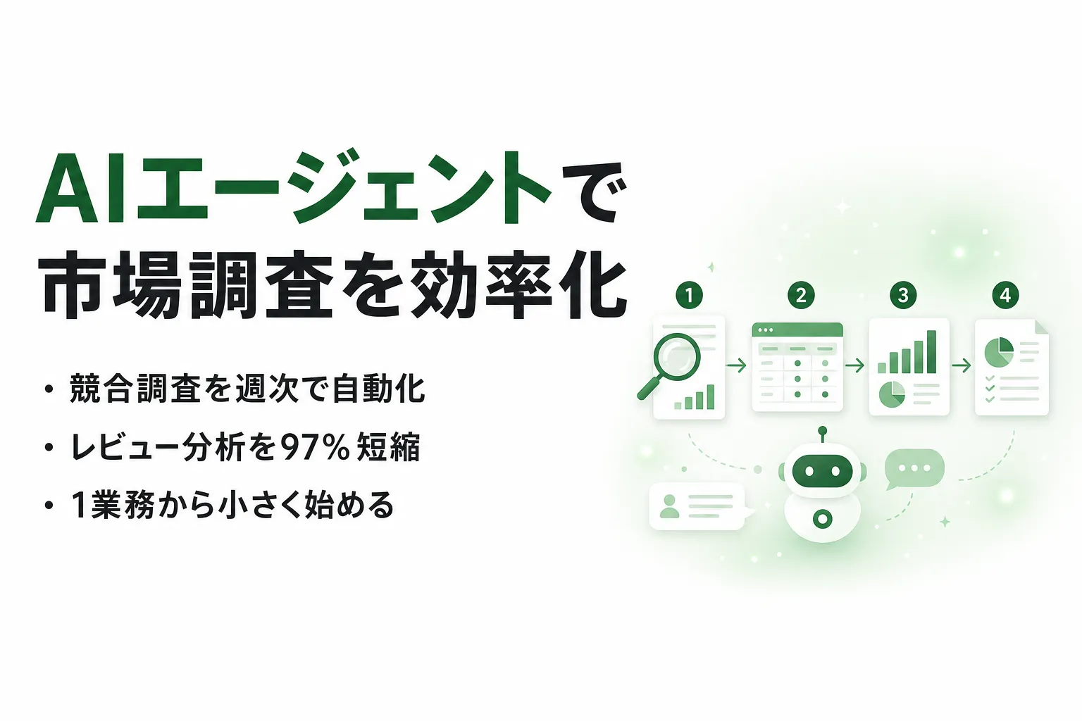 市場調査をAIエージェントで効率化する5つの業務と始め方