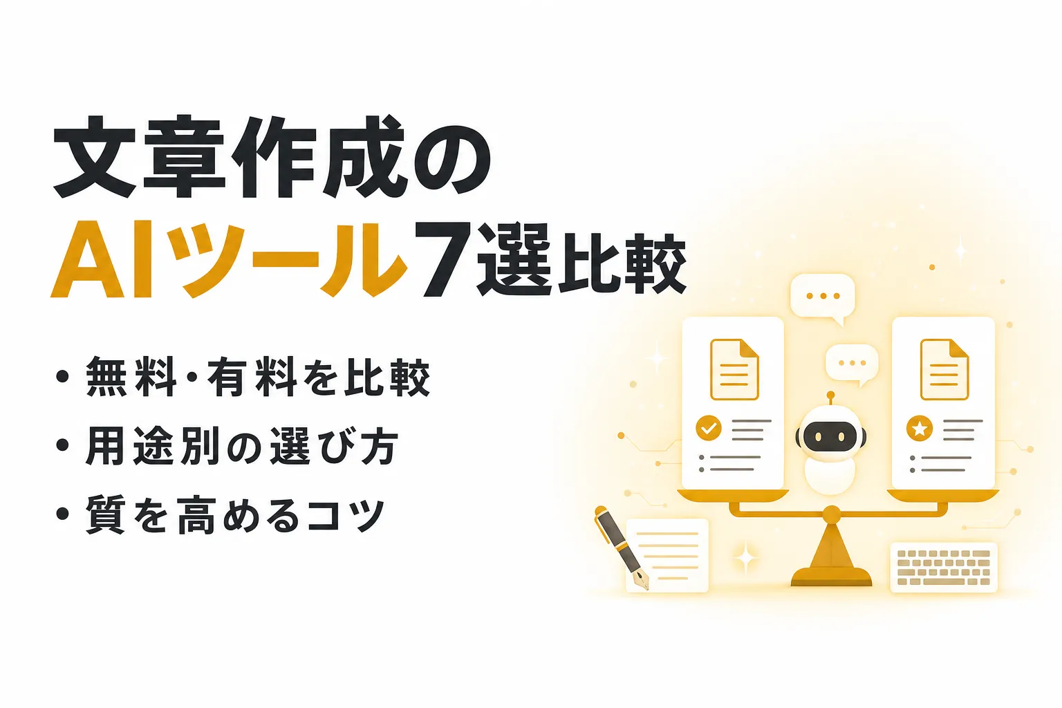 文章作成におすすめのAIツール7選を比較｜無料・有料の違いと選び方