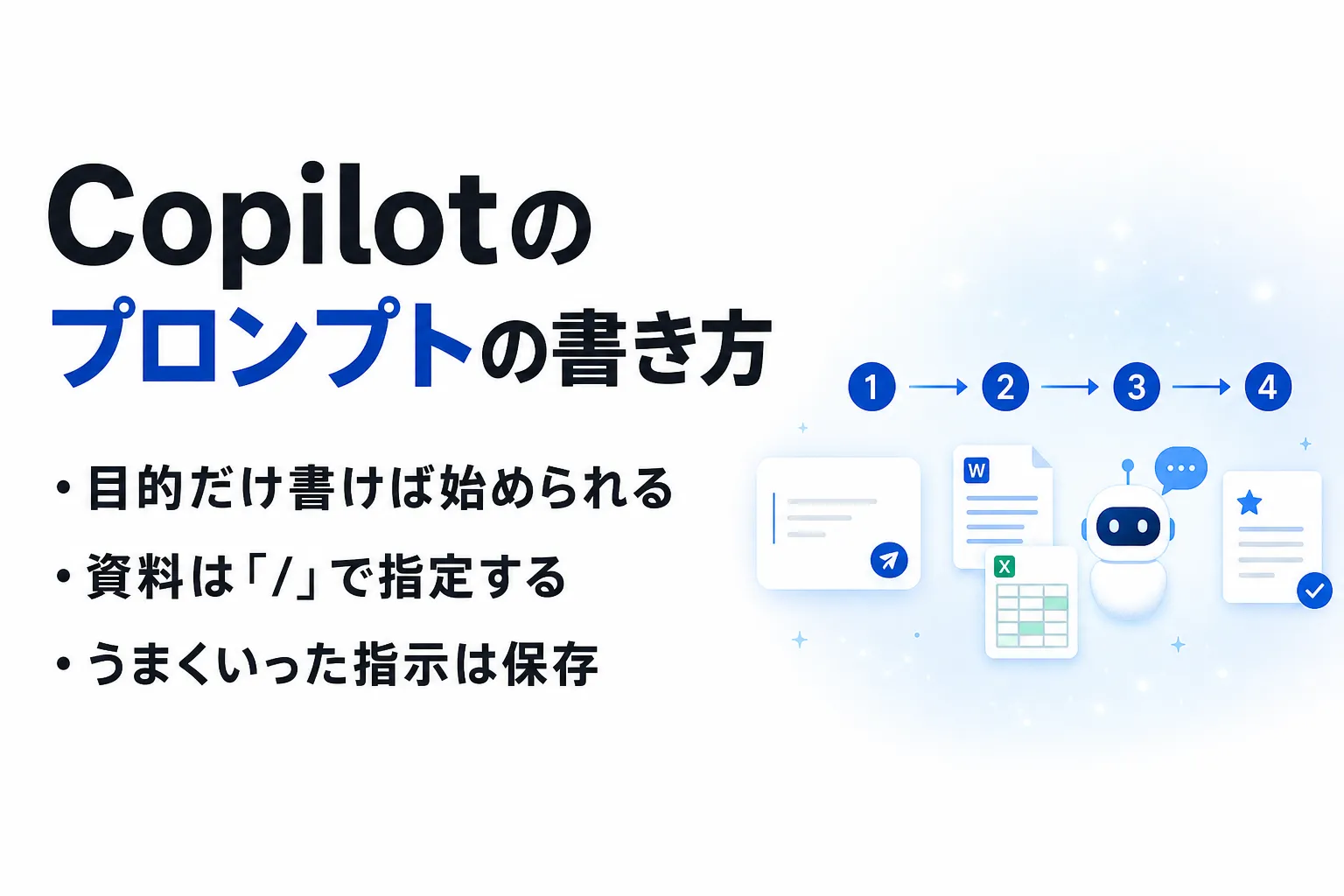 Copilotのプロンプトの書き方｜4要素とWord・Excel・Teamsで使える例文