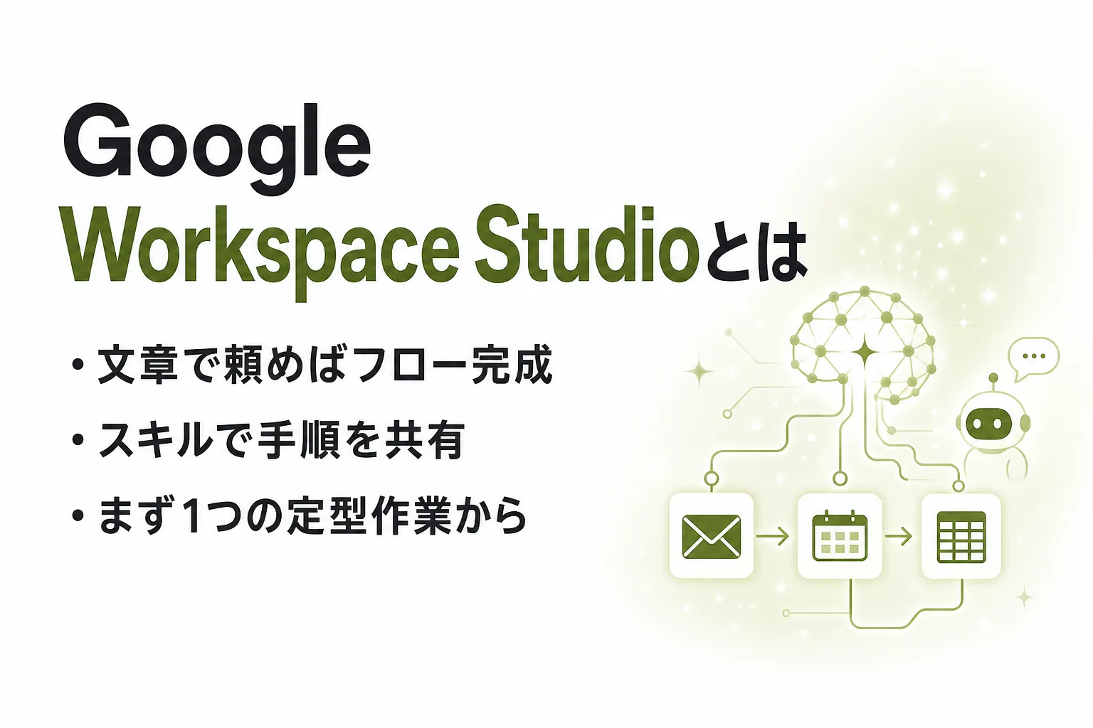 Google Workspace Studioとは？できること・使い方とスキル、対象プランを整理