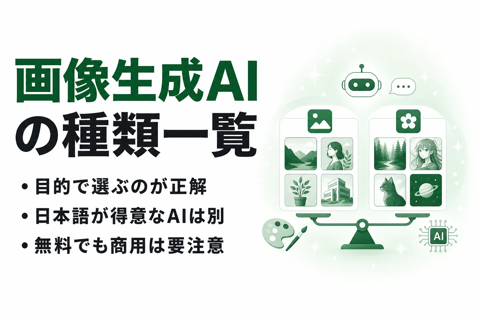 画像生成AIの種類一覧｜主要ツールの特徴・料金・選び方を比較