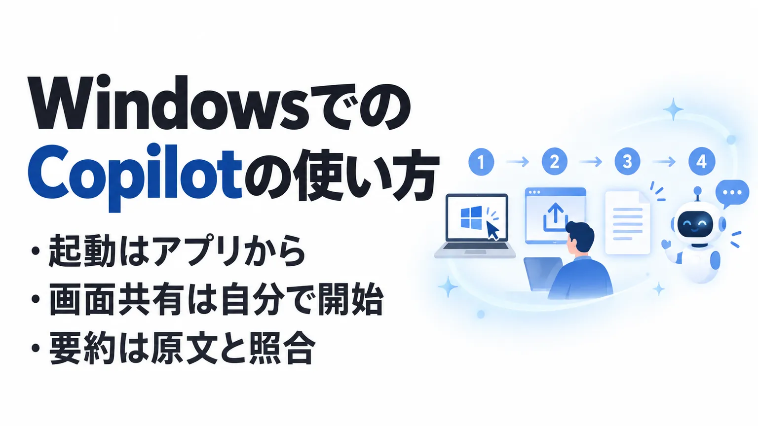 CopilotのWindowsでの使い方｜起動しない場合と設定の確認
