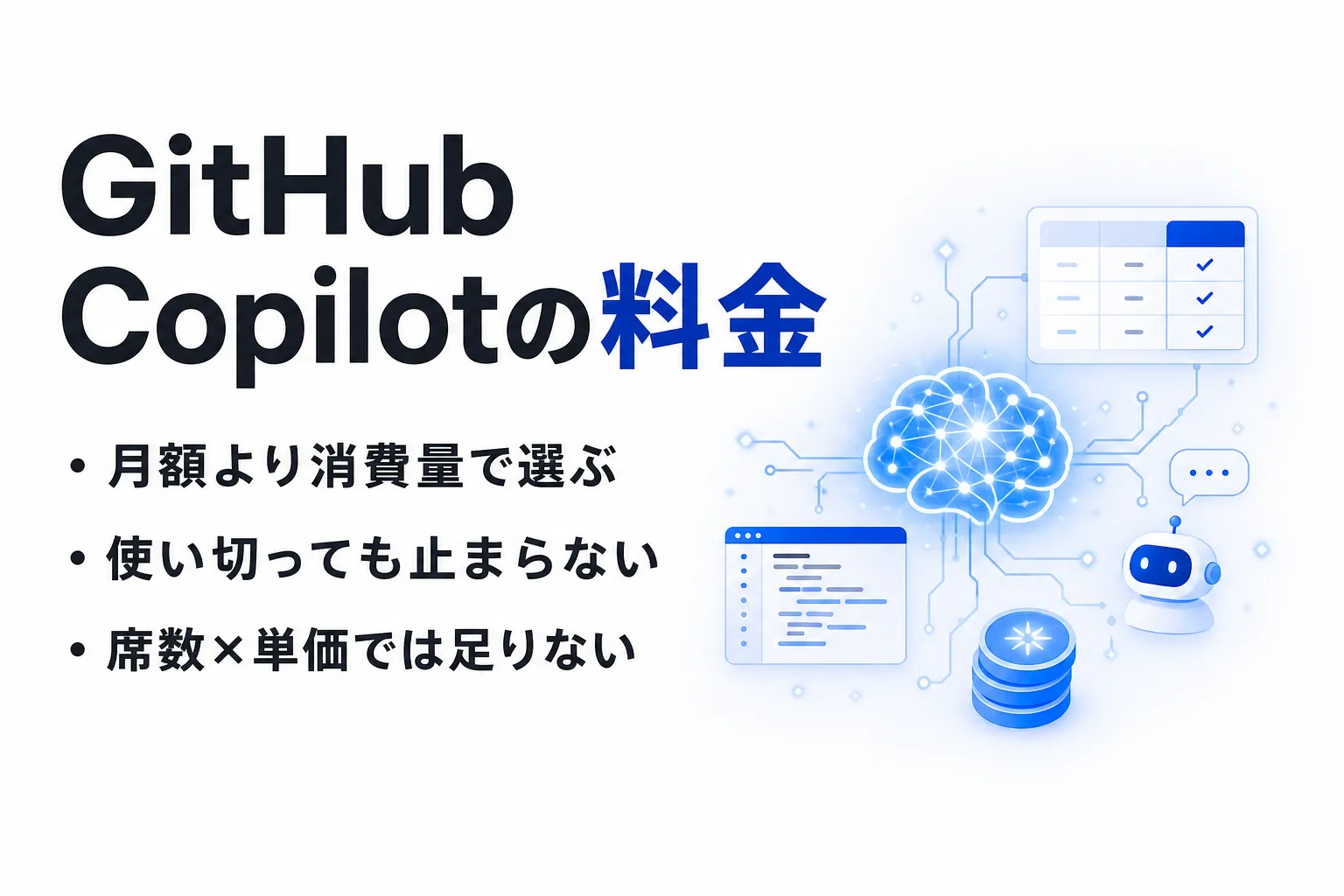 GitHub Copilotの料金はいくら？プラン別の月額とクレジット消費を整理