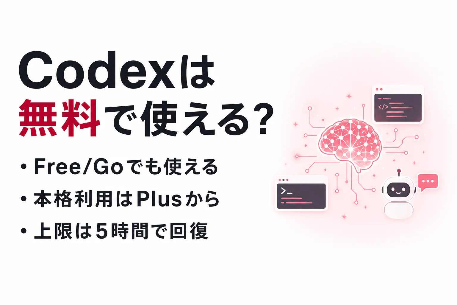 Codexは無料で使える？無料枠の上限と料金プラン・有料移行の判断軸