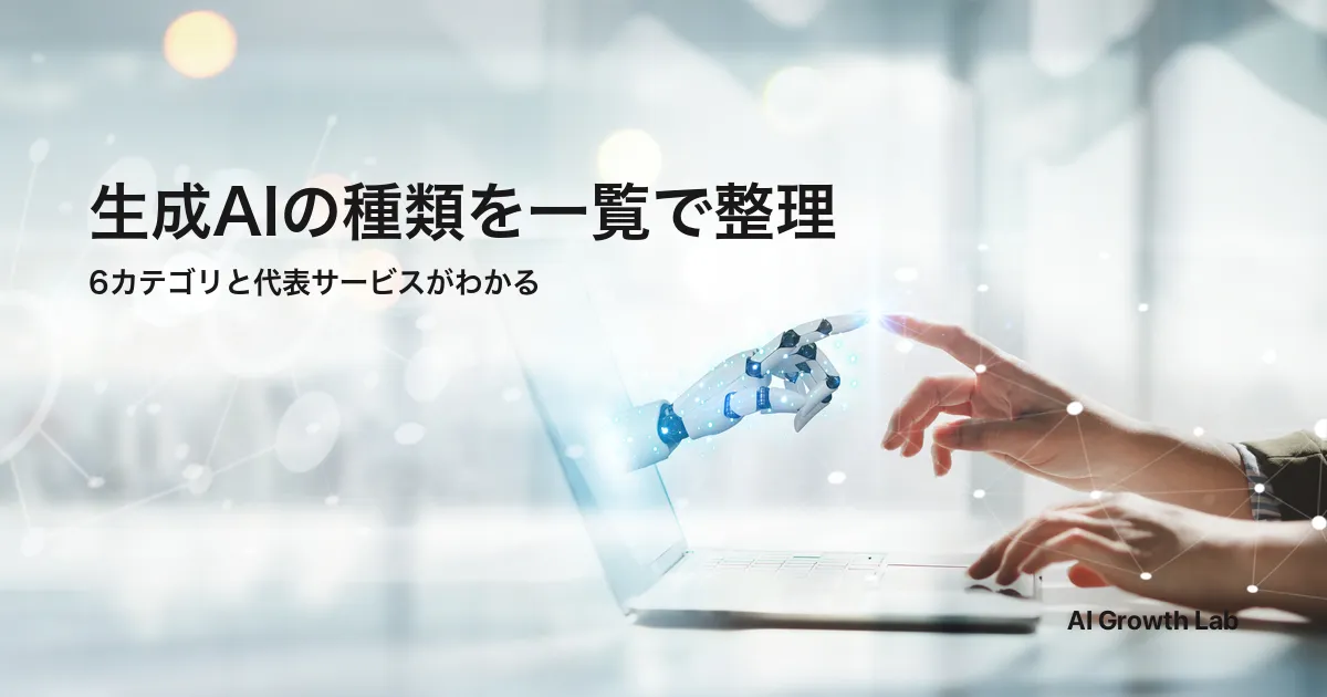 生成AIの種類とは？主要6カテゴリと代表サービスを一覧で解説