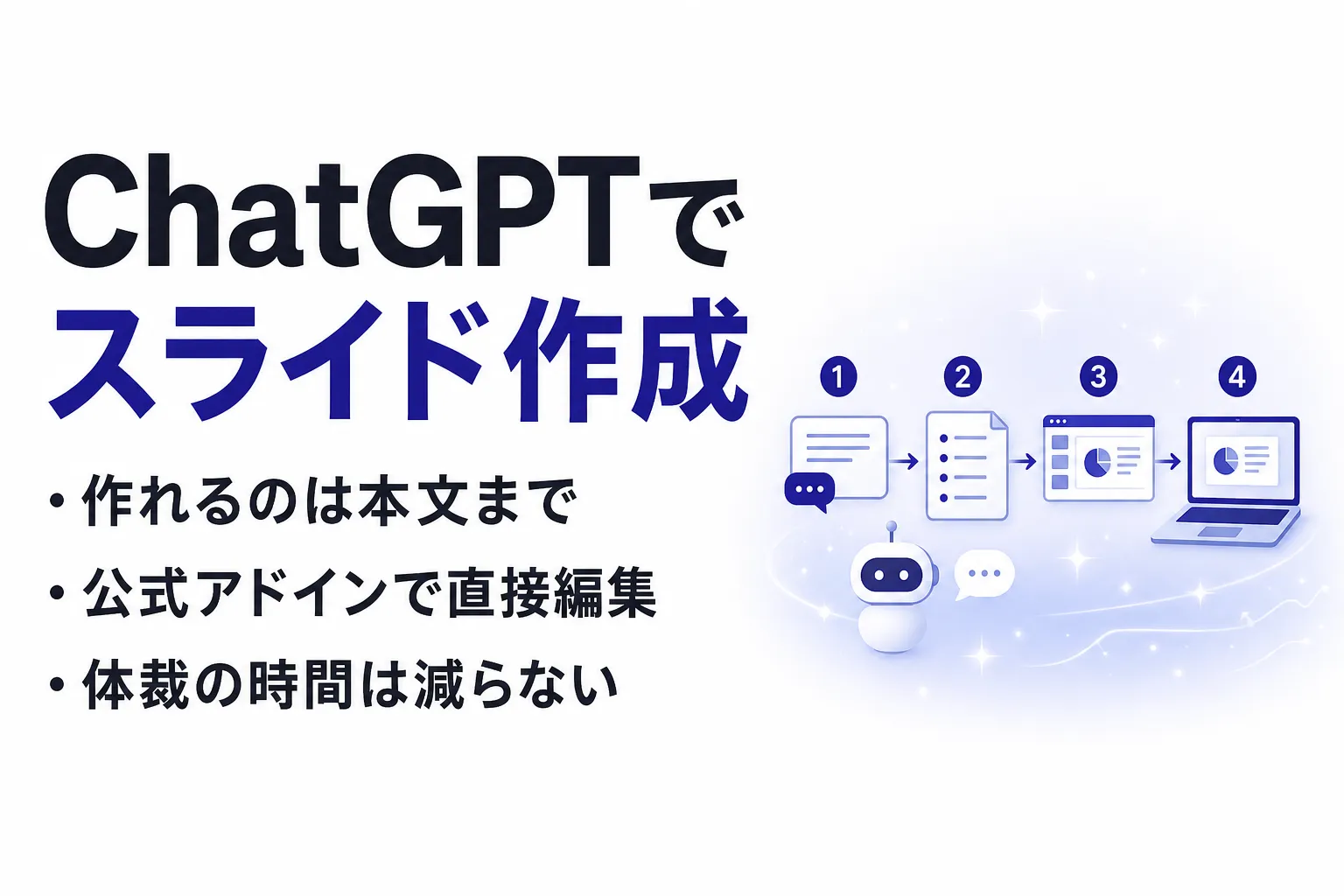 ChatGPTでスライド作成する3つの経路｜構成案の作り方と仕上げの直し方